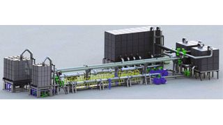 Die integrierten Massedurchfluss-Kalibrieranlagen „Mega-Rig“ und „Giga-Rig“ für bis zu 2.000 Tonnen pro Stunde in der Coriolis-Produktion von Krohne in Wellingborough, UK (Bild: Krohne Messtechnik)