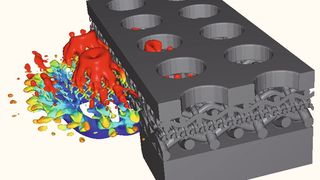 Bild 1: Simulation der Mehrlagenkonstruktion mit dem Aufbau Lochblech, Quadratmasche, Filtergewebe, zweite Quadratmasche und Pipe.  (Bild: GKD)