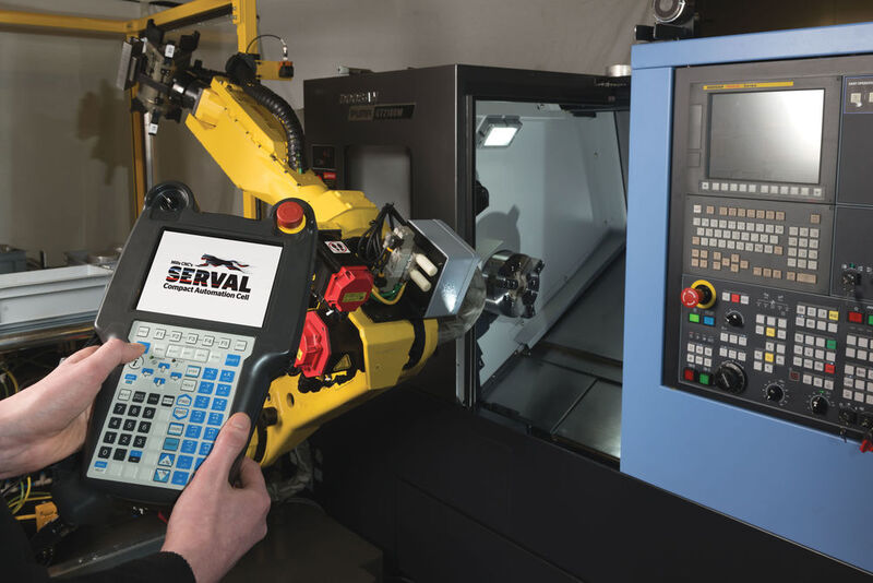 Serval – Mills CNC’s new compact automation cell, which was showcased for the first time on the company’s stand at the recent Mach 2016 exhibition. (CNC Mills)
