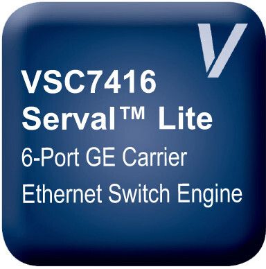 VSC7416 von Vitesse: fünf 10/100/1000 MBit/s SGMII/SerDes Ports und zwei 2.5G SGMII/SerDes Ports (Vitesse)