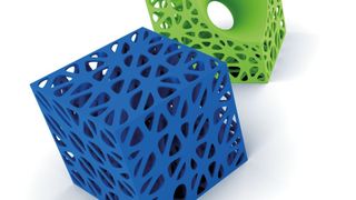 Schematische Darstellung bionischer Gitterversteifungen, die mit Konstruktionsalgorithmen für Volumenbauteile für die additive Fertigung erzeugt werden können. (Paul Bomke, Alfred-Wegener-Institut)