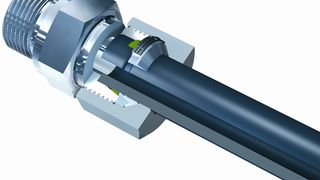 Rohrverbindungssystem, das einen Schneidring mit Weichdichtung enthält und so genannte Übermontage verhindert. Bild: Eaton (Archiv: Vogel Business Media)