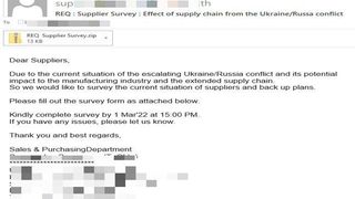 Beispiel einer Spam-Mail mit Agent Tesla. (Bild: Bitdefender)