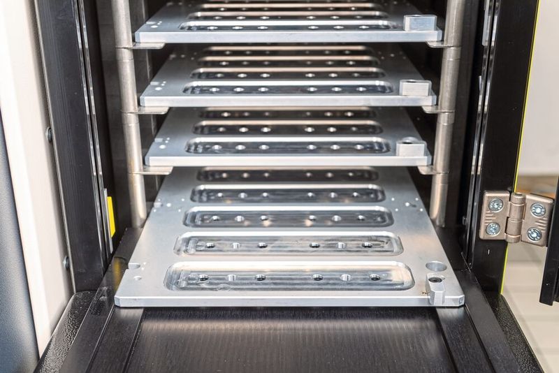 Bis zu 24 stapelbare Paletten des «WM MPSMill» ermöglichen eine mannlose 3- bis 5-Achsen-Fertigung über mehrere Schichten. (Bild: Walter Meier (Fertigungslösungen))