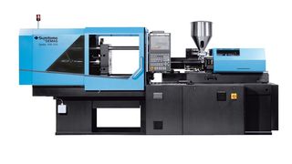 Die hydraulische Spritzgießmaschine Systec 25-120 zeichnet sich unter anderem durch sehr stabile, werkzeugschonende Linearführungen auf der Schließseite aus.  (Bild: Sumitomo Demag)
