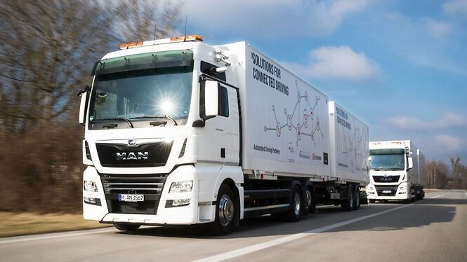 Noch dieses Jahr möchte MAN computergesteuerte, autonom fahrende Lastwagen auf die Autobahn schicken.(Bild:  MAN)