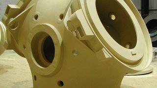 Rotornabe einer 2,3 Megawatt Windenergieanlage aus EN-GJS-400-18U-LT, modifiziert (Bild: Meuselwitz Guss Eisengiesserei)