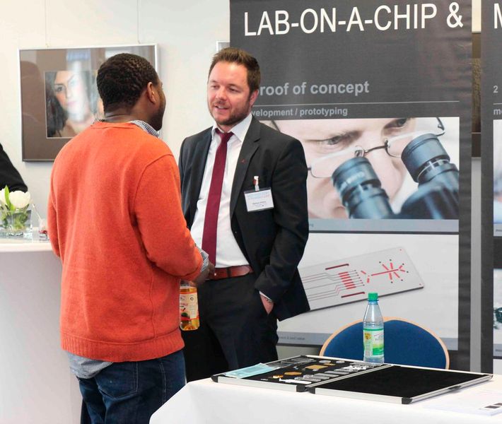 … unter anderem eine Lab-on-a-Chip-Lösung präsentiert. (Bild: Reinhardt)