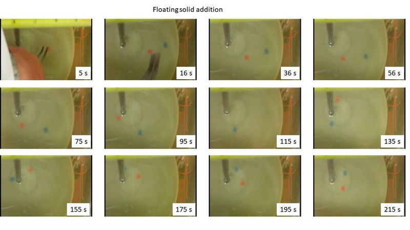 Figure 3: Behavior of floating solids over 215 sec. (Source: Syngenta)