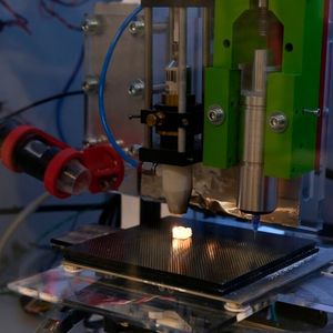 Das neue Laser-Verfahren der CAU Kiel könnte künftig auch für die Herstellung keramischer Implantate oder optischer Bauteile genutzt werden.(Bild:  Christina Anders, Uni Kiel)