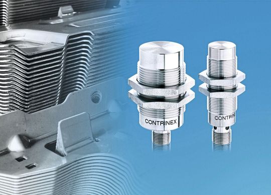 Die robusten Sensoren von Contrinex erkennen zuverlässig Blechdoppelungen und vermeiden Schäden an Umformwerkzeugen.(Bild:  Contrinex)