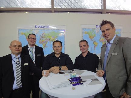 Oliver Seeger und Richard Nistler, Maverick mit Tota Fatos und Marius Florea, BELKIN und Lars Michelsen, Maverick (v.l.) (Archiv: Vogel Business Media)