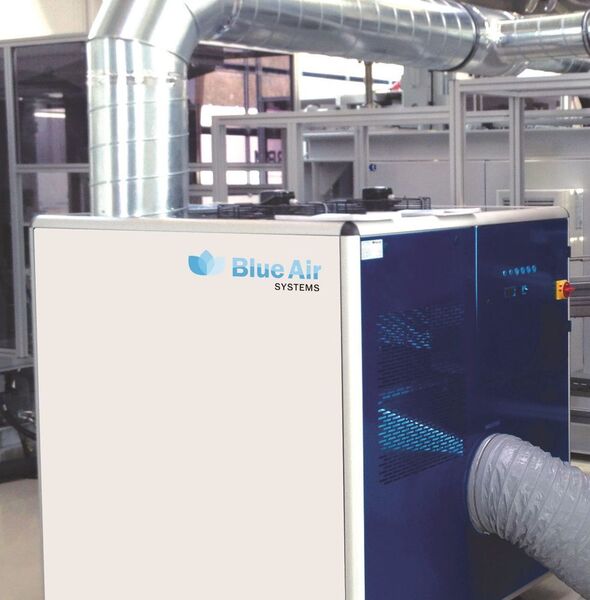 Die kühlwasserfreie Entfeuchtung gelingt mit der DMS-Serie (Dry Mould System) von Blue Air Systems bei der Verpackungsherstellung, an PET-Anlagen sowie vielen anderen physikalisch anspruchsvollen Anwendungsgebieten. (Bild: Blue Air Systems)
