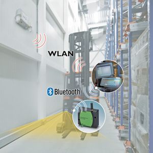 Die Daten vom Scanner werden über Bluetooth zum Datenterminal und von dort per WLAN an das ISI-Plus-System übertragen.