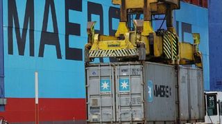 Ein Transport-Container kurz vor der Verladung.  Bild: Maersk Line (Archiv: Vogel Business Media)
