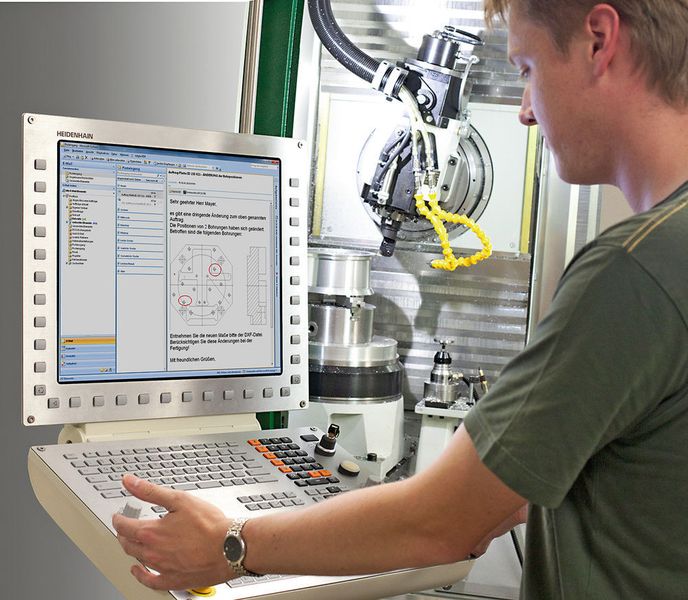 Die Philosophie von Heidenhain: Der Facharbeiter soll an der Maschine über seine Steuerung TNC das perfekte Werkstück fertigen können – effizient und formgenau.  (Heidenhain)