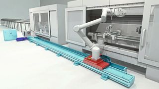 Verfährt der Cobot auf einer Linearachse, kann er Aufgaben gleich an mehreren Orten übernehmen. (Rollon)
