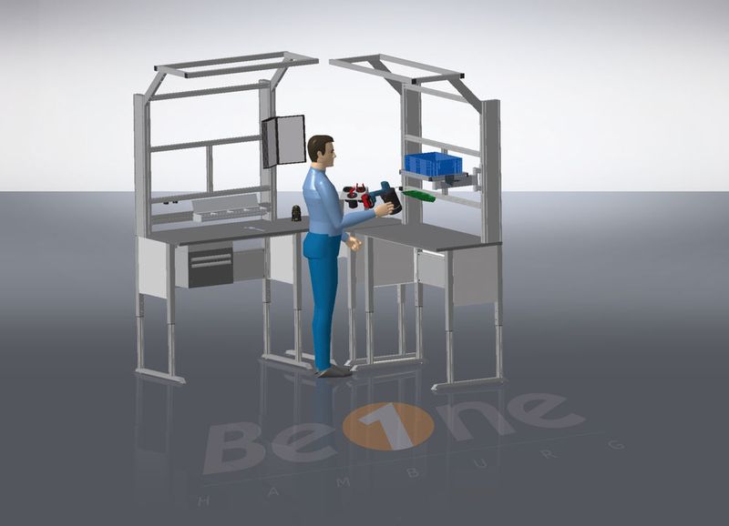 Die 3D-Simulation des Ablagewagens oder jedes anderen Produkts erlaubt den Test auf Praxistauglichkeit in der virtuellen Ausgabe des späteren realen Arbeitsumfelds und – im Fall von Unstimmigkeiten zwischen Planung und Praxis – eine schnelle, kostengünstige Nachbesserung. (Be-One)