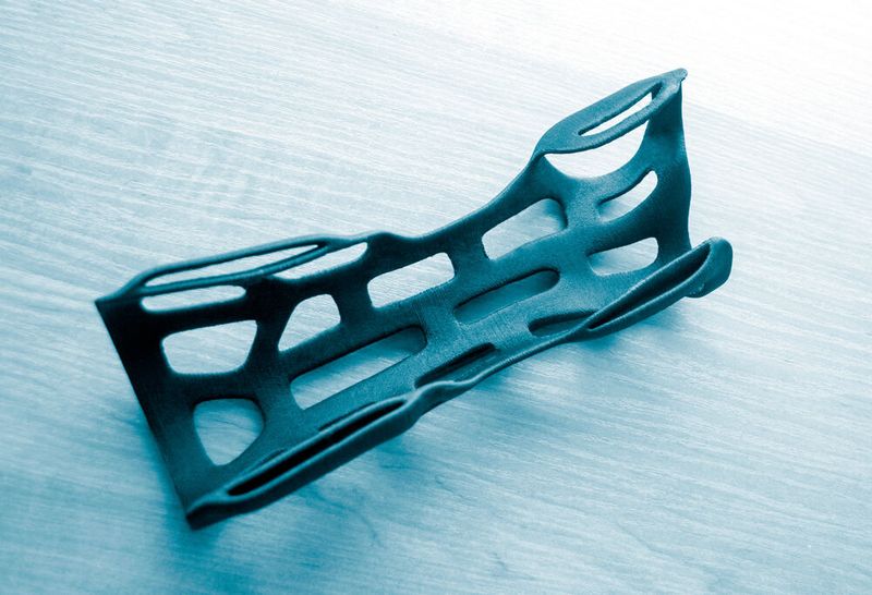 Individualisierte Handschiene aus Kunststoff, hergestellt im 3D-Drucker. (Bild: © mari1408 - stock.adobe.com)