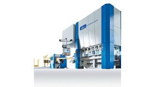 Auf der Blechexpo zeigt Ebu eine Komplettanlage, dazu gehört auch eine Bandanlage, die für die Bearbeitung von starkem Stahlblech konzipiert ist. (Ebu)