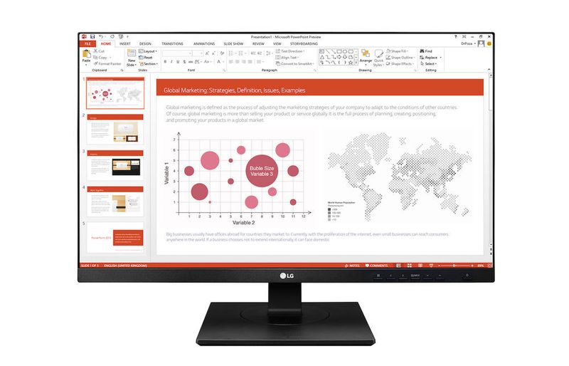 Mit seinem sehr schmalen Display-Rahmen eignet sich das LG BK750 besonders gut für Multi-Monitor-Setups. Bis zu vier Displays lassen sich mittels der Daisy-Chain-Funktion über DisplayPort an einem Monitorausgang anschließen.   (LG Electronics)