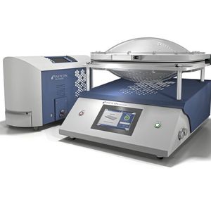 Inficon ELT3000 zur Batteriezellenprüfung, hier mit flexibler Prüfkammer FTC3000 für Pouch-Zellen.