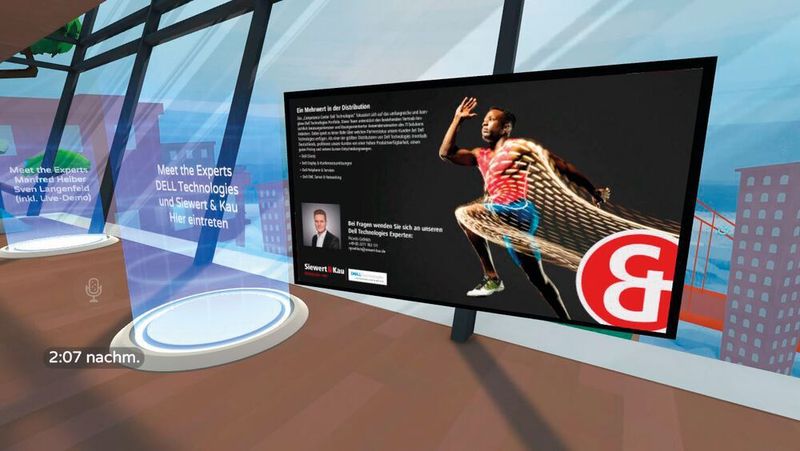 Über Beamstationen öffnen sich Portale zu den Sponsoren. (Stefan Riedl)