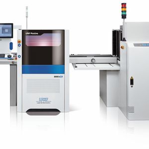 Das Lasersystem Picoline-3000-ci von Lpkf ist laut Hersteller prädestiniert für das Nutzentrennen in Fertigungslinien. Es erzeuge in kurzer Prozesszeit saubere Schnittkanten an Leiterplatten.