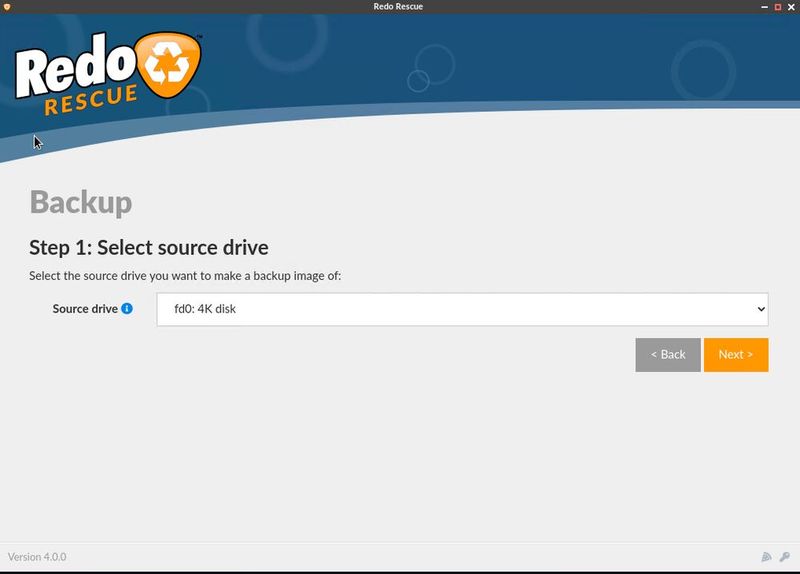 Dialog „Backup – Step 1: Select source drive“ zur Auswahl des zu sichernden Systemlaufwerks als Grundlage für das vollständige Image. (Bild: Joos – Zebradots Software)