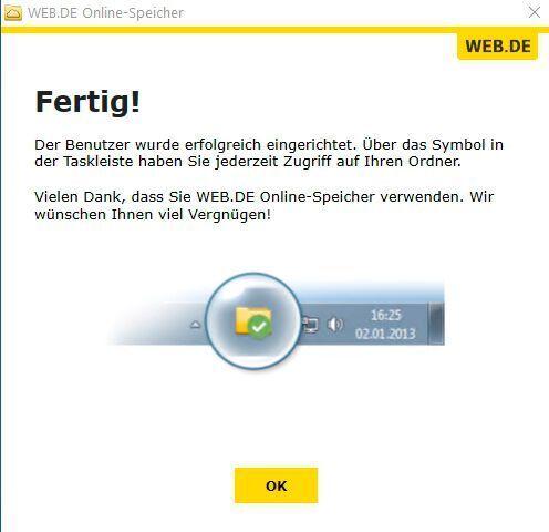 Installieren des Web.de-Clients für den Online-Speicher in Windows. (Joos/Web.de (Screenshot))