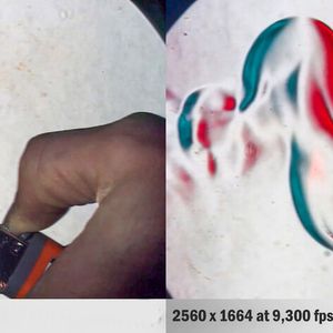 Die 4,2-MP-Bildauflösung bei der Phantom T4040 von HS Vision kann die Größe und Geschwindigkeit der Aerosoltröpfchen und der exakte Ablauf der Zündung und das Verhalten der Flamme eines Feuerzeugs eingefangen werden. (Bild:  HS Vision)