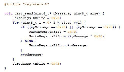 Bild 9: Optimierter Code mit direktem Zugriff auf UART Register (Schindler Aufzüge AG)