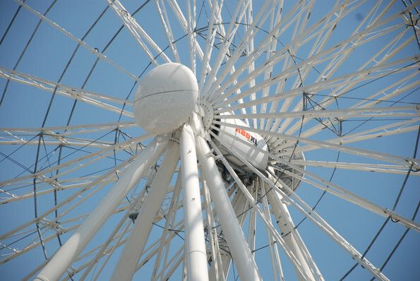Das R80XL ist das aktuell größte transportable Riesenrad der Welt. Es ist 80 Meter hoch und wird derzeit von Maurer German Wheels gebaut. Die Antriebssysteme liefert Siemens. (Bild: Siemens)