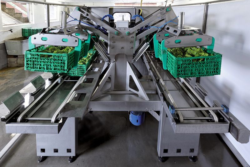 Das Herzstück der Anlage ist die zweiarmige Salatschleuder. (Bild: Siemens)