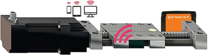 „Smart Plastics“ machen es möglich: Die Linearführung „Smart Drylin“ überwacht ihre (Ab-)Nutzung und informiert den Betreiber über das Sensormodul Isense, wann mit Verschleiß zu rechnen ist. (Igus)