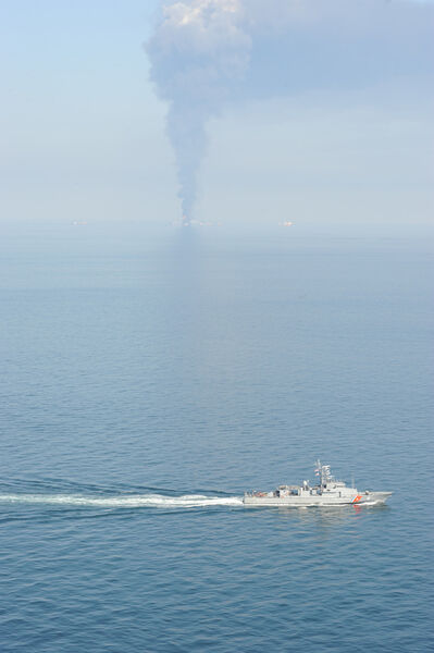 US Coast Guard Cutter Zephyr on the search for survivors from the Deepwater Horizon explosion in April 2010. (Picture: US Coast Guard)