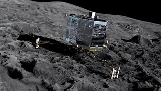 Der Lander Philae soll im November auf dem Kometen 67P aufsetzen. (Bild: 2014 ESA/Rosetta/NAVCAM)