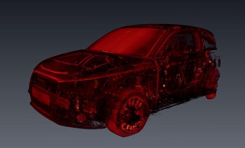 Ohne das Auto vorher zu zerlegen, lassen sich wichitge Einblicke gewinnen. (Fraunhofer IIS)