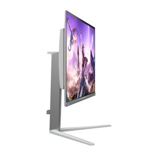 MMD hat in dem um 130 mm höhenverstellbaren Monitor noch zwei 5-Watt-Lautsprecher untergebracht. Zudem gibt es eine USB-C-Schnittstelle mit 90 Watt Power Delivery und einen KVM-Switch.(Bild:  MMD)
