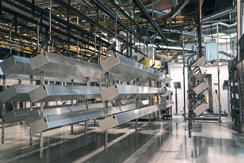 Im Zweischichtbetrieb werden durchschnittlich 400 Raffstorekästen am Tag produziert. (Bild: Schlotterer)