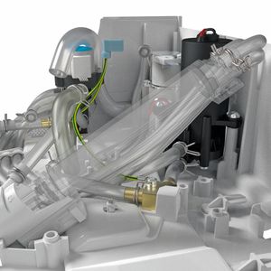 In Keyshot werden für Kataloge und andere Publikationen fotorealistische Darstellungen der oft sehr komplexen Geberit-Produkte erstellt.