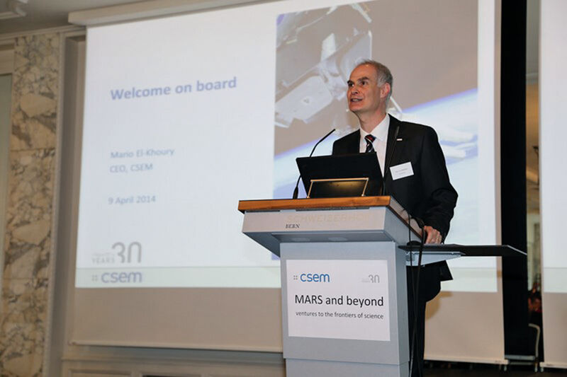 Mario El-Khoury, Directeur Général du CSEM, a ouvert cette conférence qui avait lieu au Schweizerhof Hôtel de Bern le jeudi 9 avril. (Image: MSM)