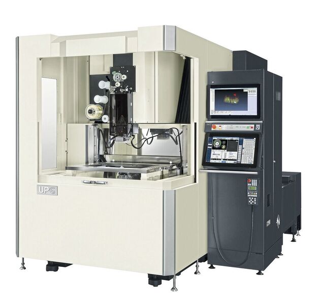 Machining centre specialist Makino says its new wire EDM UP6 machine improves performance, increases productivity and can machine with better part accuracies. (Makino)