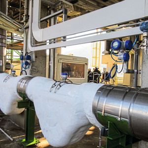 Das Optimass 6400 für kryogenes LNG ermöglicht hochgenaue Durchflussmessungen bei einphasigen Fluiden.(Bild:  Krohne)