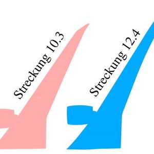 Vergleich der Flügelstreckung: Während herkömmliche Tragflächen von Verkehrsflugzeugen in der Regel eine Streckung zwischen 8 und 10 aufweisen, hat der schlanke und „intelligente“ Flügel eine höhere Streckung von 12,4, welche ähnlich wie bei besonders effizienten Segelflugzeugen den Widerstand minimiert.(Bild:  DLR (CC BY-NC-ND 3.0))