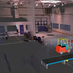 Bild 1: Mit Navisworks lassen sich 3D-Konstruktionsdaten und Laserscans verbinden und Kollisionsprüfungen durchführen.