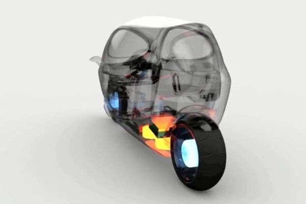 Das C1 von Lit Motors: zwei Gyroskope sorgen dafür, dass der elektrische Zweiradkabinenroller nicht umfallen kann - auch nicht bei einem Unfall (Lit Motors)