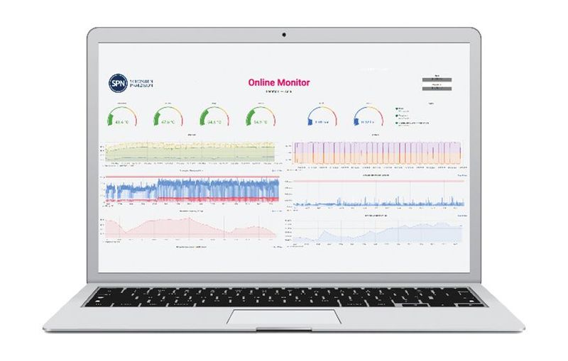 Die Übertragung der erfassten Messdaten an eine Cloud, mit entsprechender Verarbeitung, Filterung, Archivierung und Visualisierung in einem Dashboard ist Bestandteil des Leistungspakets des SPN-Drive Monitoring.