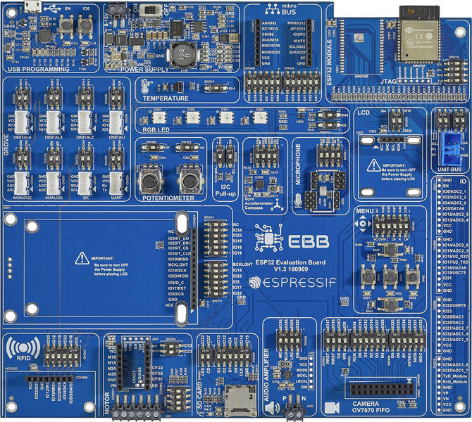 EBB-ESP32 von Makerfactory: vollständig integrierte Plattform zum Designaufbau (Conrad)