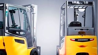 Gabelstapler sind eine Expertise von Jungheinrich. Die Nachfrage nach diesen Logistikhelfern boome. Deshalb sieht das Unternehmen jetzt optimistischer in die Zukunft. (Bild: Jungheinrich)